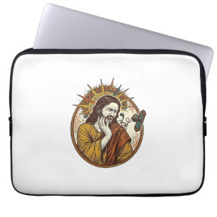 Jesus Earbud Cord Caught Doorknob Ripped Out Gym H Laptop Sleeve