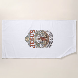 Jesus Early Church Symbol Aesthetic Jesus Early Ch Beach Towel