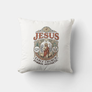Jesus Early Church Symbol Aesthetic Jesus Early Ch Cushion