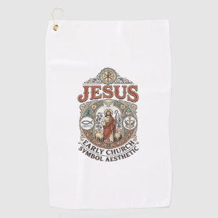 Jesus Early Church Symbol Aesthetic Jesus Early Ch Golf Towel