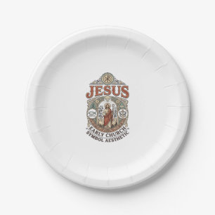 Jesus Early Church Symbol Aesthetic Jesus Early Ch Paper Plate
