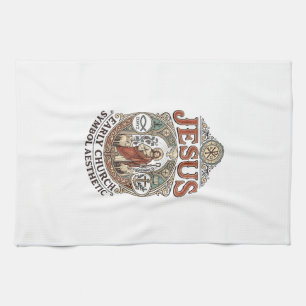 Jesus Early Church Symbol Aesthetic Jesus Early Ch Tea Towel