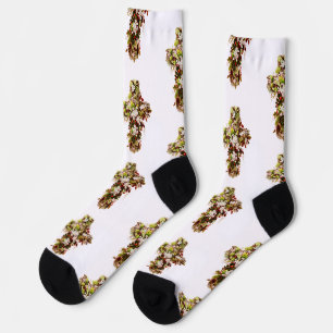 Jesus Easter Sunday Flowering cross  Socks