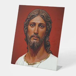 Jesús el Cristo Moreno by Mark Edward Westerfield Pedestal Sign
