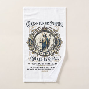 Jesus Electrician Shirt Faith Based Design_1 Hand Towel