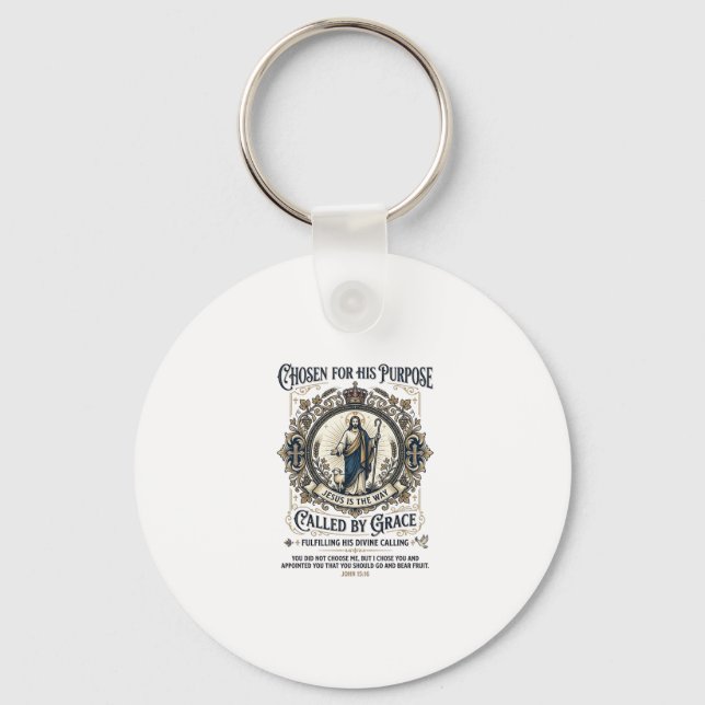 Jesus Electrician Shirt Faith Based Design_1 Key Ring (Front)