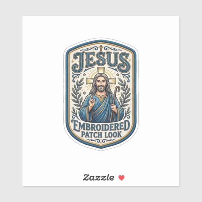 Jesus Embroidered Patch Look Jesus Embroidered Pat (Sheet)