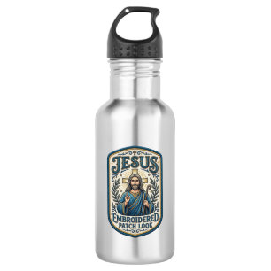 Jesus Embroidered Patch Look Jesus Embroidered Pat 532 Ml Water Bottle