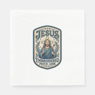 Jesus Embroidered Patch Look Jesus Embroidered Pat Napkin
