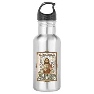 Jesus Embroidery Needlework Jesus Embroidery Needl 532 Ml Water Bottle