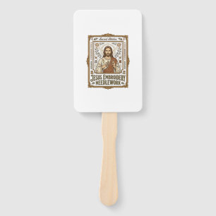 Jesus Embroidery Needlework Jesus Embroidery Needl Hand Fan