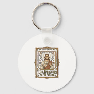 Jesus Embroidery Needlework Jesus Embroidery Needl Key Ring