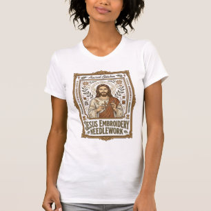 Jesus Embroidery Needlework Jesus Embroidery Needl T-Shirt
