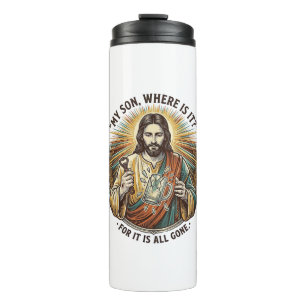 Jesus Empty Broken Beer Mug Bartender Drinking Hum
