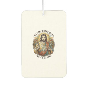 Jesus Empty Broken Beer Mug Bartender Drinking Hum Car Air Freshener