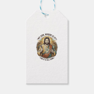 Jesus Empty Broken Beer Mug Bartender Drinking Hum Gift Tags