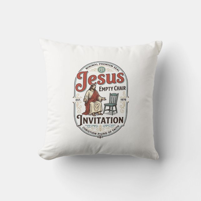 Jesus Empty Chair Invitation Jesus Empty Chair Inv Cushion (Front)