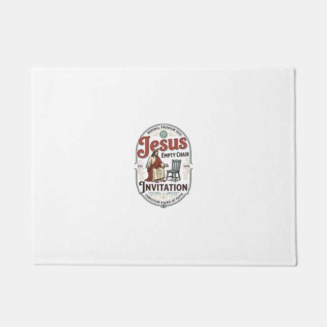 Jesus Empty Chair Invitation Jesus Empty Chair Inv Doormat (Front)