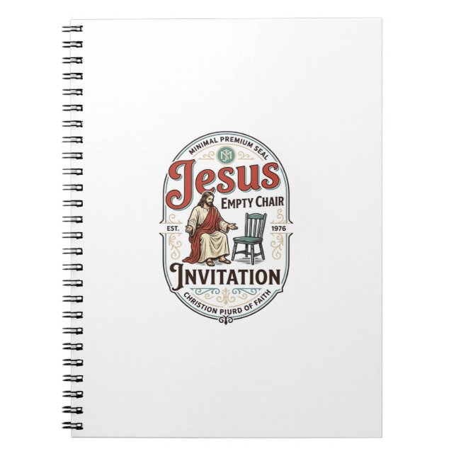 Jesus Empty Chair Invitation Jesus Empty Chair Inv Notebook (Front)