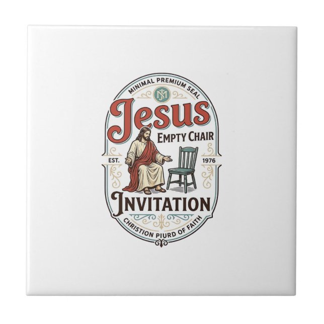 Jesus Empty Chair Invitation Jesus Empty Chair Inv Tile (Front)