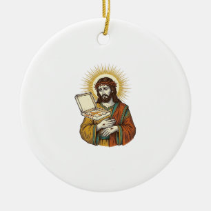 Jesus Empty Pizza Box Fridge Betrayal Food Humor_1 Ceramic Tree Decoration