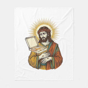 Jesus Empty Pizza Box Fridge Betrayal Food Humor_1 Fleece Blanket