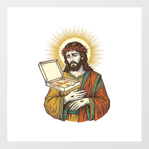 Jesus Empty Pizza Box Fridge Betrayal Food Humor_1 Window Cling