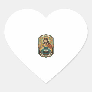 Jesus Empty Printer Paper Tray Office Work Annoyan Heart Sticker