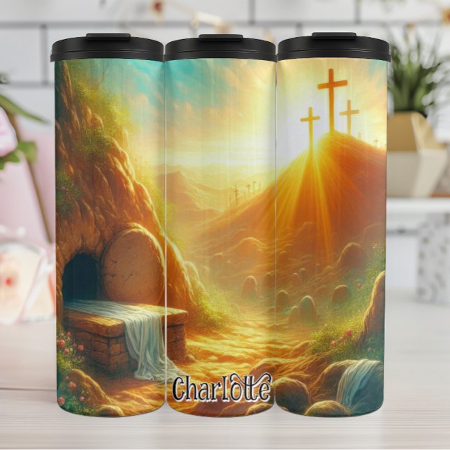 Jesus' Empty Tomb and Crosses Thermal Tumbler (Creator Uploaded)