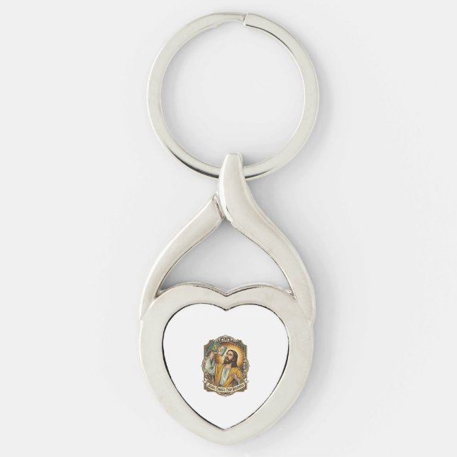 Jesus Empty Tortilla Chip Bag Drunk Munchies Party Key Ring (Front)