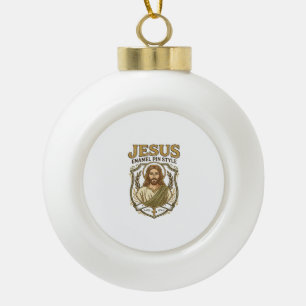 Jesus Enamel Pin Style Jesus Enamel Pin Christian Ceramic Ball Christmas Ornament