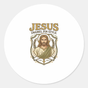 Jesus Enamel Pin Style Jesus Enamel Pin Christian  Classic Round Sticker