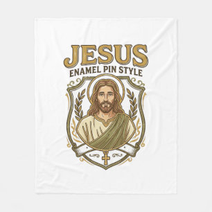 Jesus Enamel Pin Style Jesus Enamel Pin Christian Fleece Blanket
