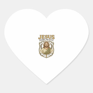 Jesus Enamel Pin Style Jesus Enamel Pin Christian  Heart Sticker