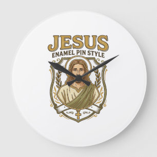 Jesus Enamel Pin Style Jesus Enamel Pin Christian Large Clock