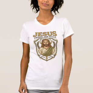Jesus Enamel Pin Style Jesus Enamel Pin Christian T-Shirt