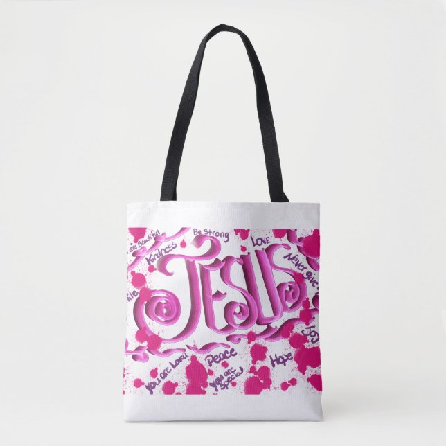 JESUS encouragement tote bag. (Front)