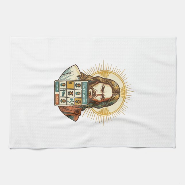 Jesus Endless Captcha Verification Traffic Lights  Tea Towel (Horizontal)