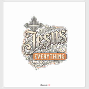 Jesus Everything Vintage Christian Typography Desi
