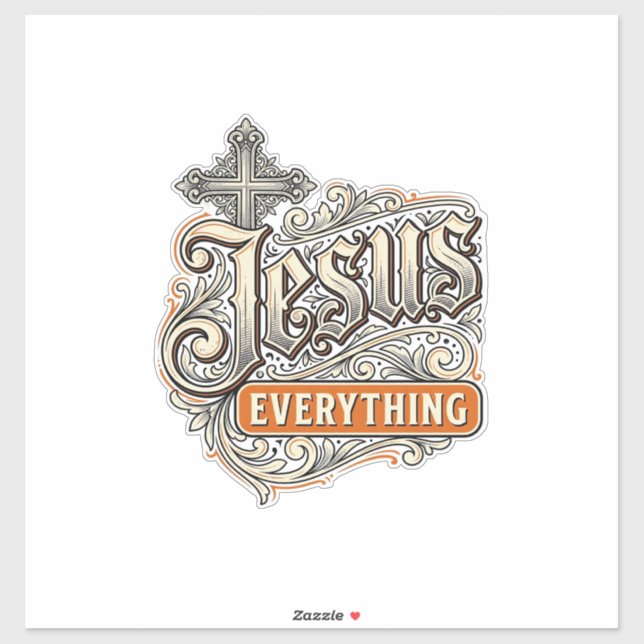 Jesus Everything Vintage Christian Typography Desi (Sheet)