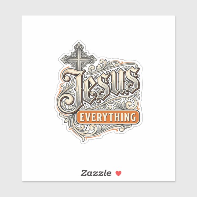 Jesus Everything Vintage Christian Typography Desi (Sheet)