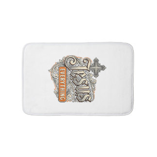 Jesus Everything Vintage Christian Typography Desi Bath Mat