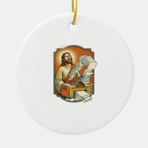 Jesus Excel Sheet Printing 50 Blank Pages Office H Ceramic Tree Decoration