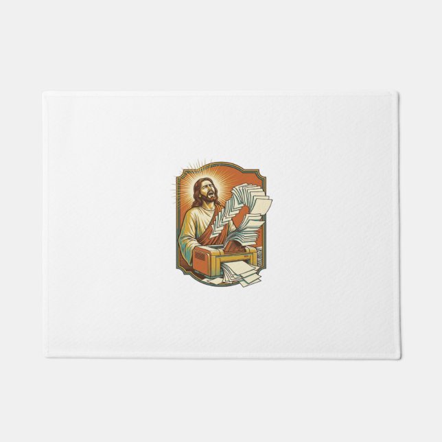 Jesus Excel Sheet Printing 50 Blank Pages Office H Doormat (Front)