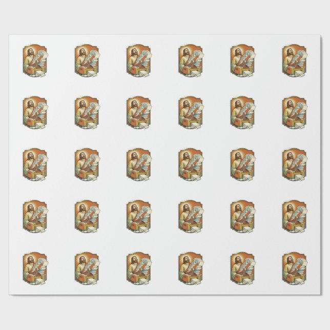 Jesus Excel Sheet Printing 50 Blank Pages Office H Wrapping Paper (Flat)