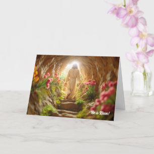 Jesus Exiting the Garden Tomb Easter Card