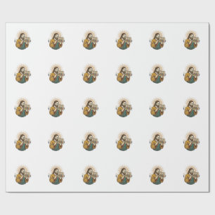 Jesus Eyes Closed Tagged Group Photo Unflattering  Wrapping Paper