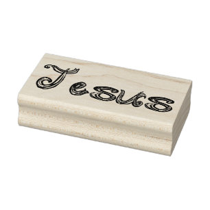 Jesus Fabric Font Letters Rubber Stamp