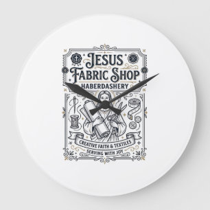 Jesus Fabric Shop Haberdashery Jesus Fabric Shop H Large Clock