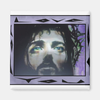 Jesus Face framed colour Magnet